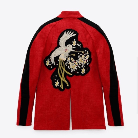 Zara Jackets & Blazers - Zara CFDA/Vogue Collection Limited Edition Blazer Dove Appliqué S EUC